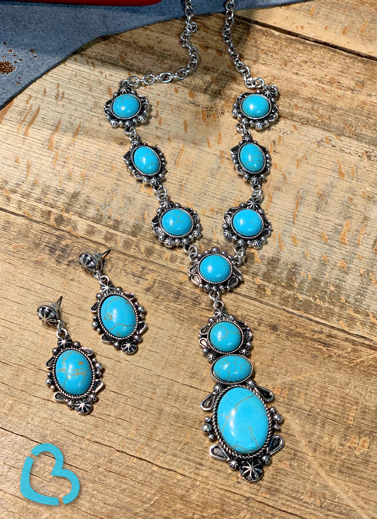 The Murrieta Turquoise Necklace and Earring Set Jewelry 176 
