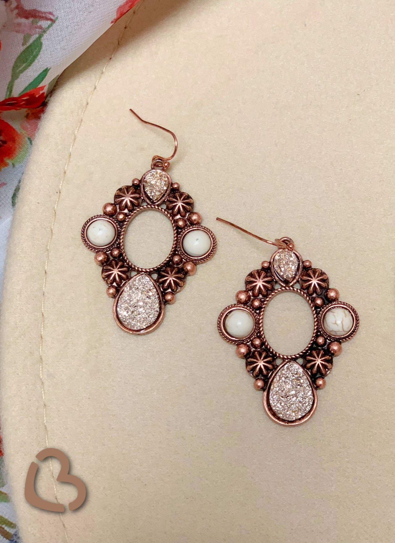 The Kingston Druzy Earrings in Copper Jewelry 176 