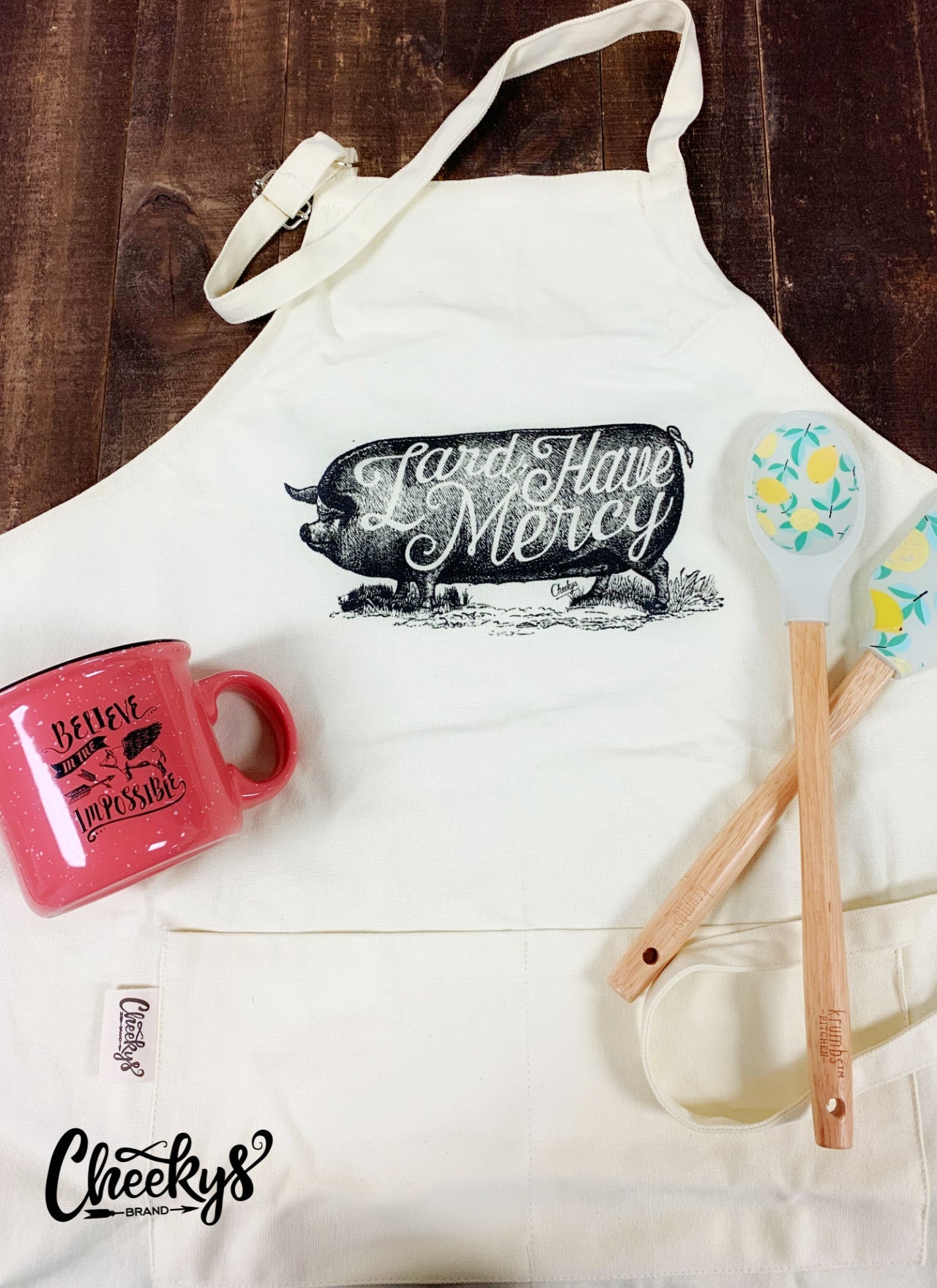 Lard Have Mercy Apron On Cream Home & Gift Cheekys Brand 