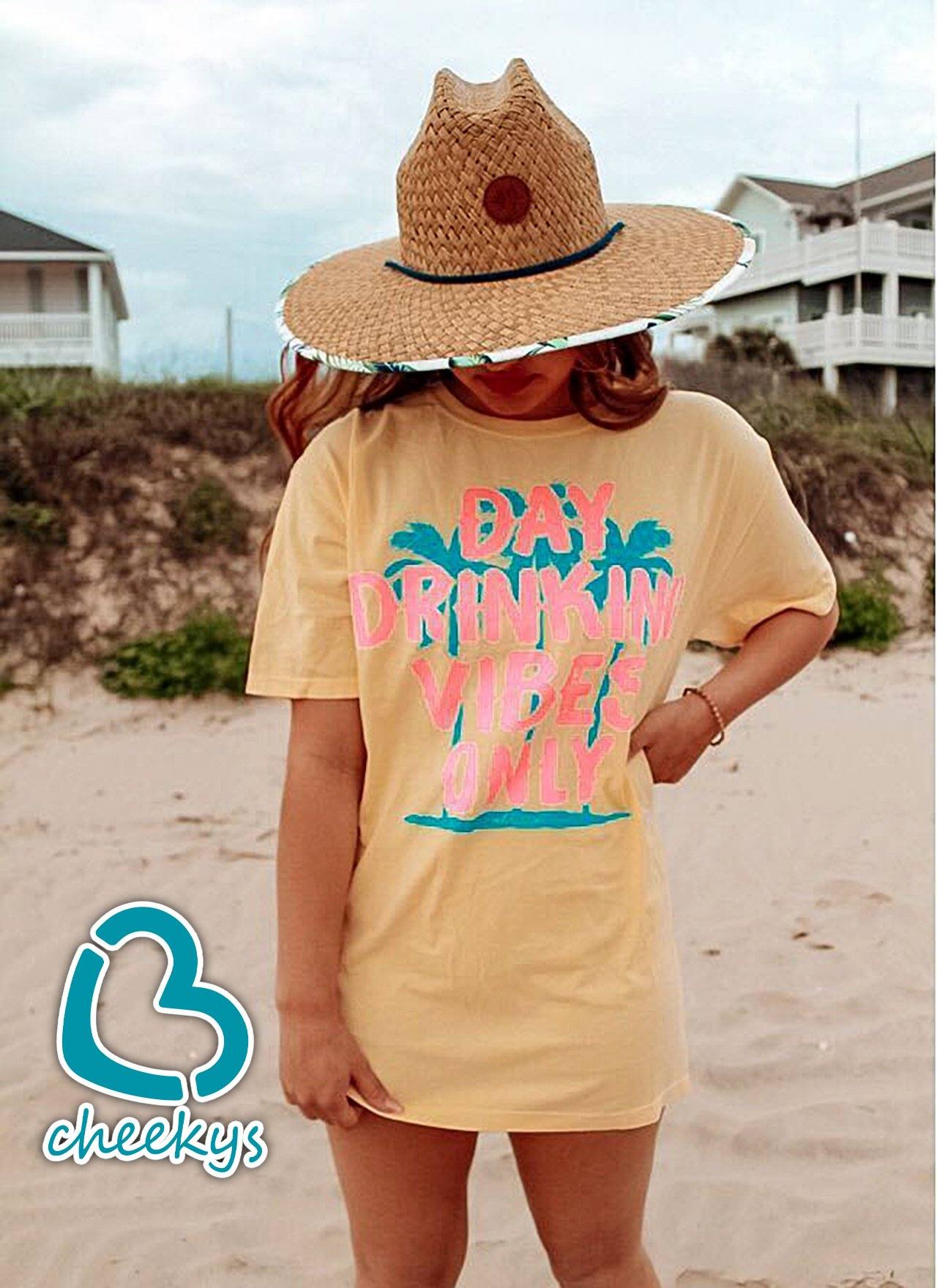 Day Drinking Vibes Only Unisex Tee On Daffodil Cheekys Apparel 77 