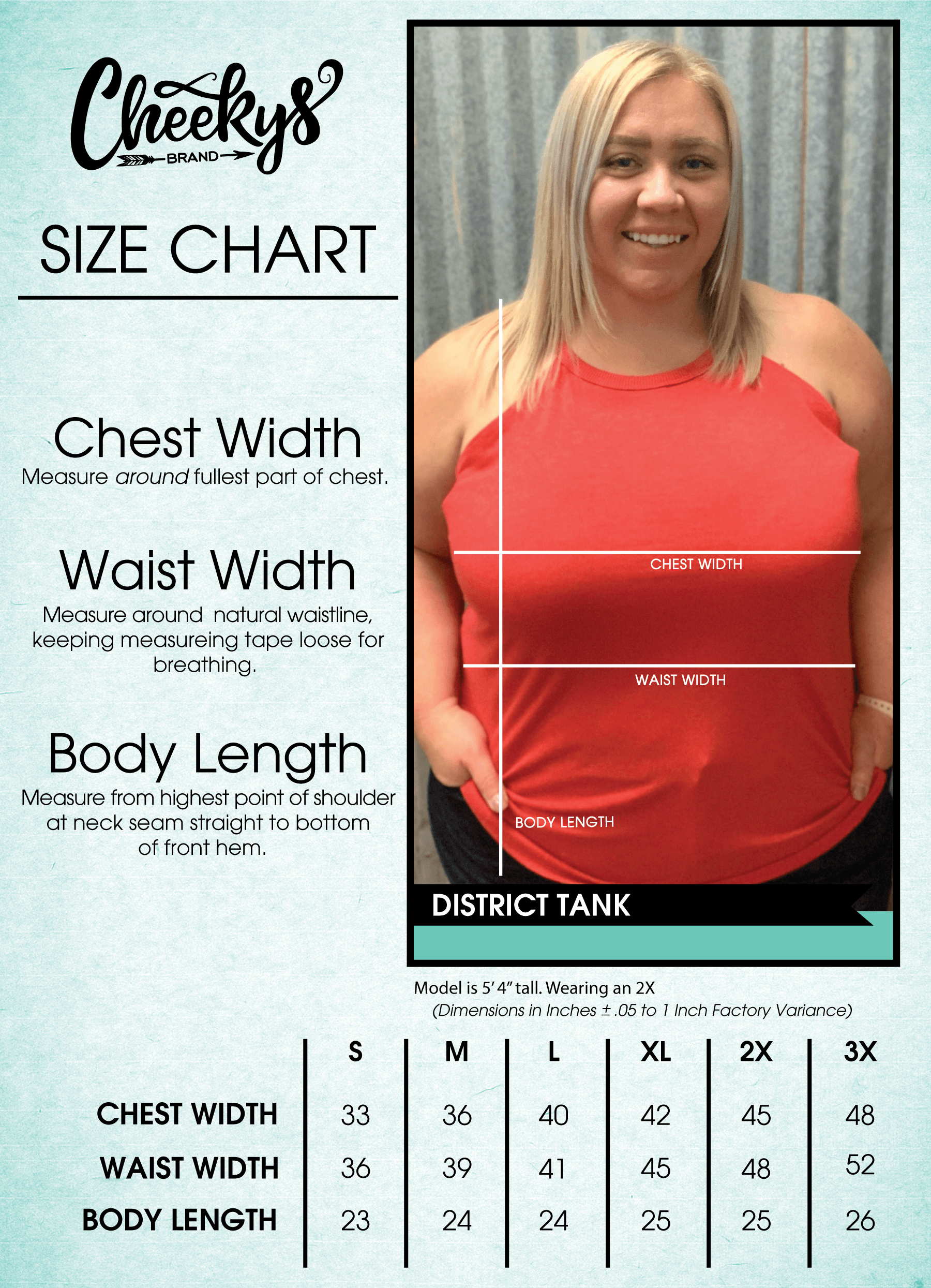 District Muscle Tank Size Chart