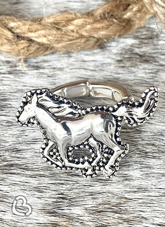 Running Wild Horse Stretch Ring Jewelry MOA 